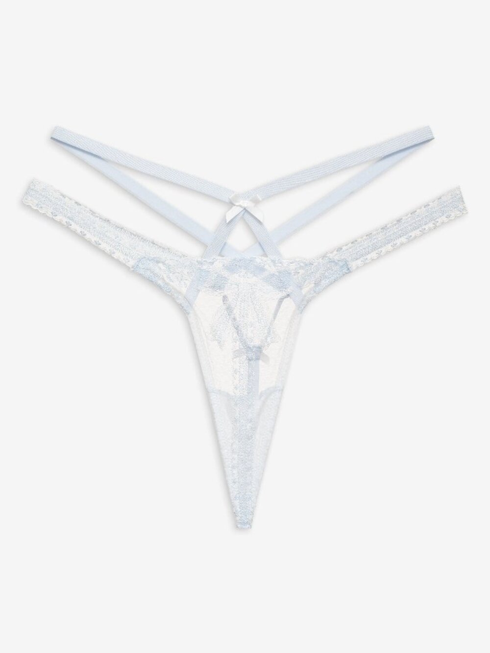 For Love & Lemons Blair Bow Thong Blue M
